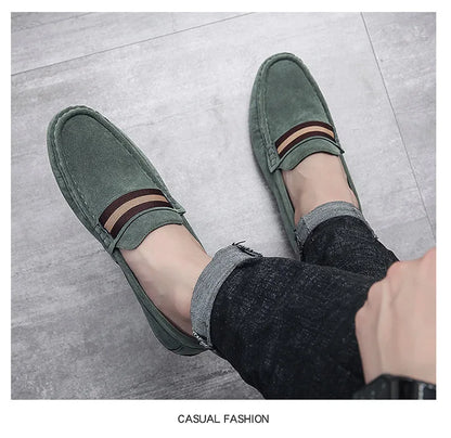 Spring Men's Casual Shoes Suede Loafers For Men Moccasins High Quality Flats Male Walking Shoes comfortable Men's Driving Shoes