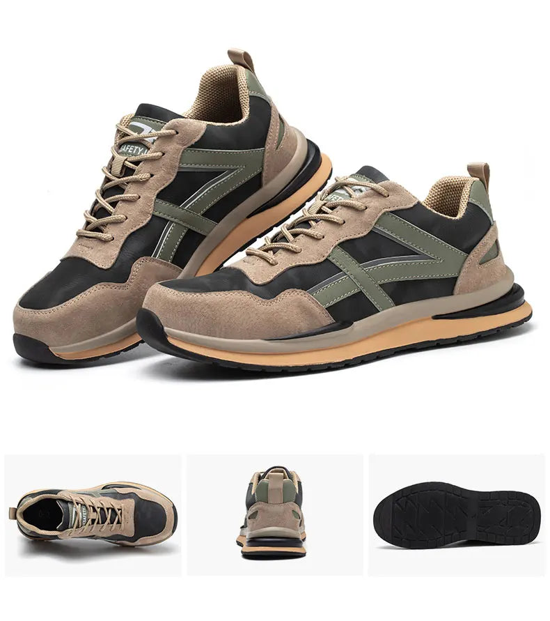 Waterproof Work Safety Shoes Steel Toe Cap Reflective Strip Indestructible Anti-smash Men Sneakers Construction Male Footwear