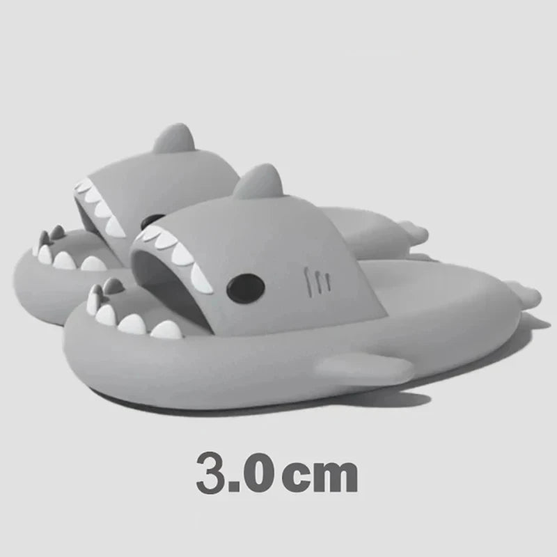 Summer Women Shark Slippers Men Cute Soft EVA Bathroom Sandals Adults Outdoor Cow Flip Flops Couples Non-slip Cartoon Slides