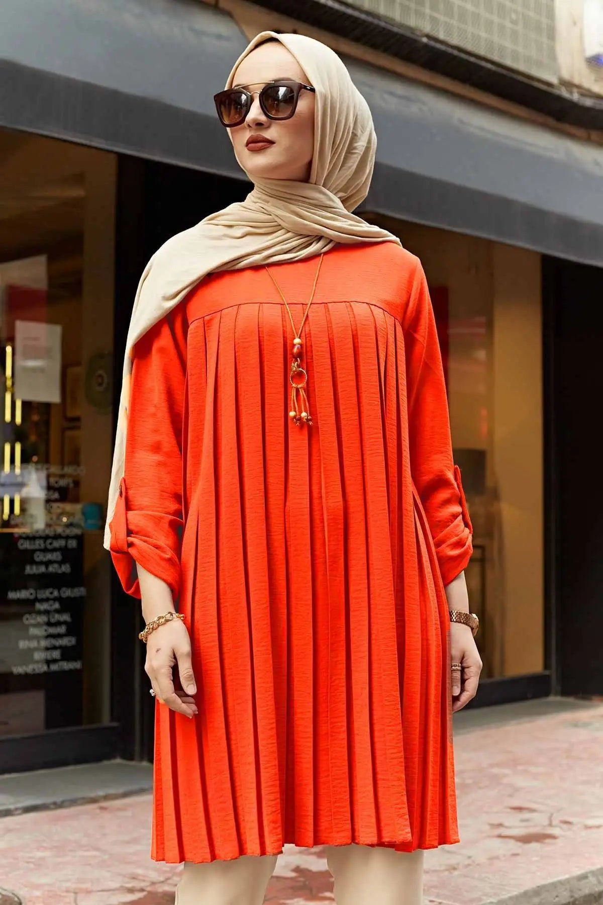 Pleated Girl's Blouse Shirt Adjustable Sleeve Women Top Islamism Blouses for Muslim Women Many Colors Muslim Fashion Women