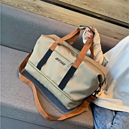 Fitness bag Large capacity Short distance luggage portable fitness bag Travel bag Shoulder handbag Men's sports waterproof bag