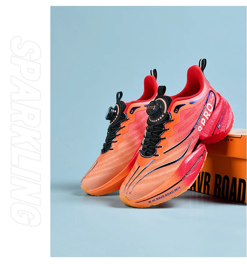 Marathon Carbon Plate Air Cushion Men Sports Running Shoes Breathable Lightweight Women's Comfortable Athletic Nonskid Sneakers