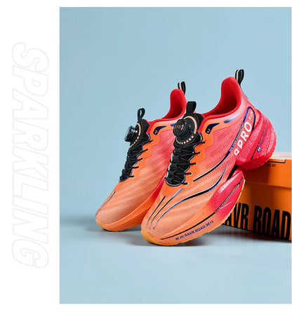 Marathon Carbon Plate Air Cushion Men Sports Running Shoes Breathable Lightweight Women's Comfortable Athletic Nonskid Sneakers