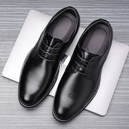 High Quality Formal Leather Men Dress Shoes Breathable Mens Casual Shoes Italian Luxury Brand Lace-Up Non-slip Men Driving Shoes