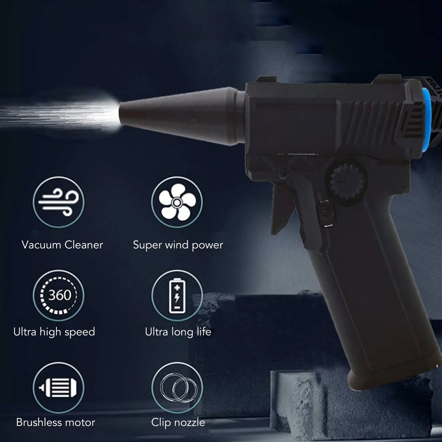 Electric Dust Blower Multifunctional Electric Air Duster Long Endurance Efficient 200000RPM for Lens for Computer for Outdoor