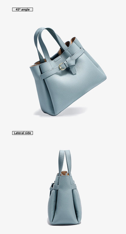 Zency Genuine Leather Top-handle Bag For Women Luxury Designer Crossbody Bag Zipper Purse Elegant OL Handbag 2025 New Shoulder