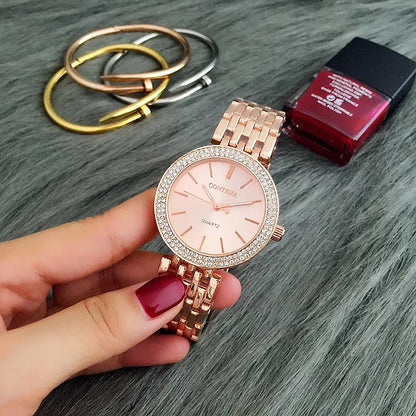 Luxury Rhinestone Watch Top Brand Women Watches Fashion Gold Women's Watches Stainless Steel Ladies Watch Clock Gifts for Women