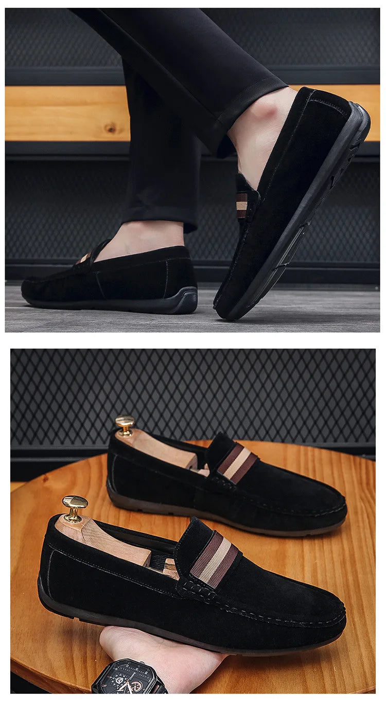 Spring Men's Casual Shoes Suede Loafers For Men Moccasins High Quality Flats Male Walking Shoes comfortable Men's Driving Shoes