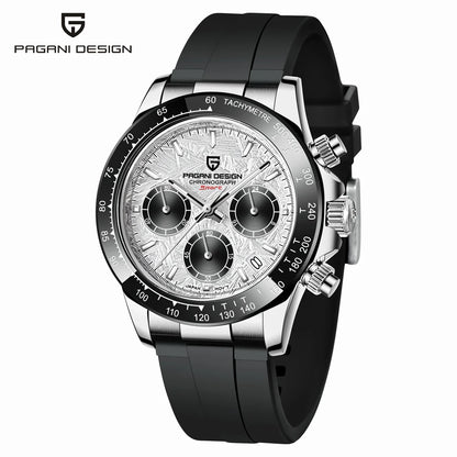 PAGANI DESIGN Watches Meteorite Surface Luxury Quartz Watches For Men Stainless Steel Waterproof Chronograph AR Sapphire Crystal