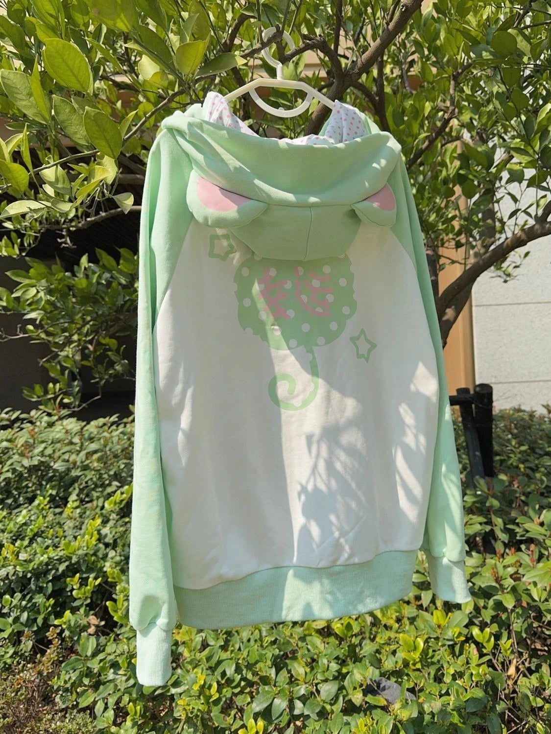 Vintage Kawaii Long Sleeve Loose Coat with Hooded Women Japanese Cute Zipper Sweatshirts Female Casual Y2k Jacket Overcoat Chic