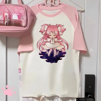 Madoka Magica tshirt women Japanese summer casual wear Tee female funny harajuku streetwear clothing