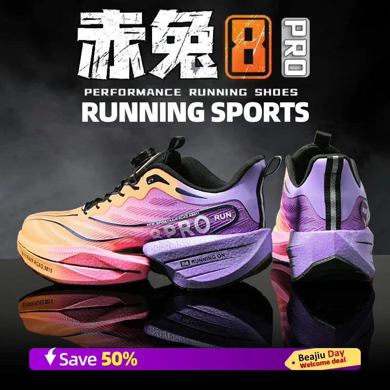 Marathon Carbon Plate Air Cushion Men Sports Running Shoes Breathable Lightweight Women's Comfortable Athletic Nonskid Sneakers