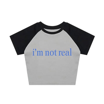 Letter Print T-Shirt Y2k Harajuku Summer Casual Short Sleeve Gothic Slim Crop Top Vintage Women Streetwear Sexy Grunge Fairy Tee