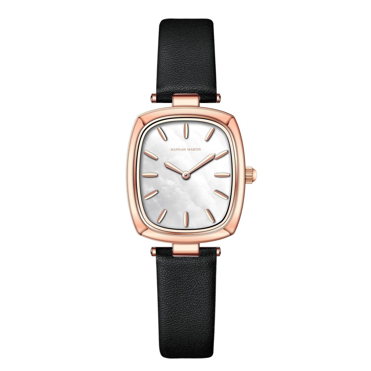 2024 New Womens Watch Hannah Martin Original Leather Rose Gold Simple Quartz Watch Top Brand 3Bar Waterproof Fashion Women Watch