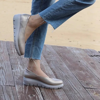 Women Fashion Wedge Heel Pumps 2025 Spring Summer Lightweight Platform Loafers Woman Soft Sole Comfort Casual Shoes Plus Size 42