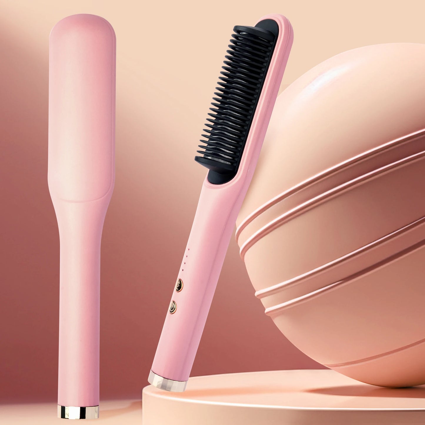 Hair straightener brush, fast ceramic heating, hot air comb, portable heating hair straightener, home and travel salon