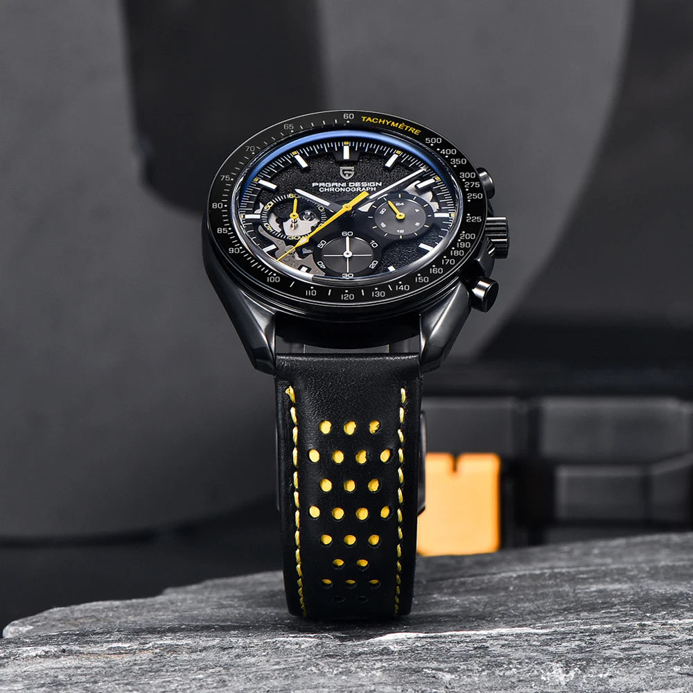 2025 New PAGANI DESIGN 1701 Moon Mens Watches Luxury Quartz Watch For Man Speed Chronograph Sports AR Sapphire Mirror Clock Gift