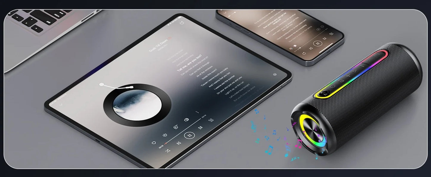 Bluetooth Speakers, Portable Wireless Speaker with 30W Loud Stereo Sound, BT5.4, IP7 Waterproof, 24H Playtime, Portable Speaker