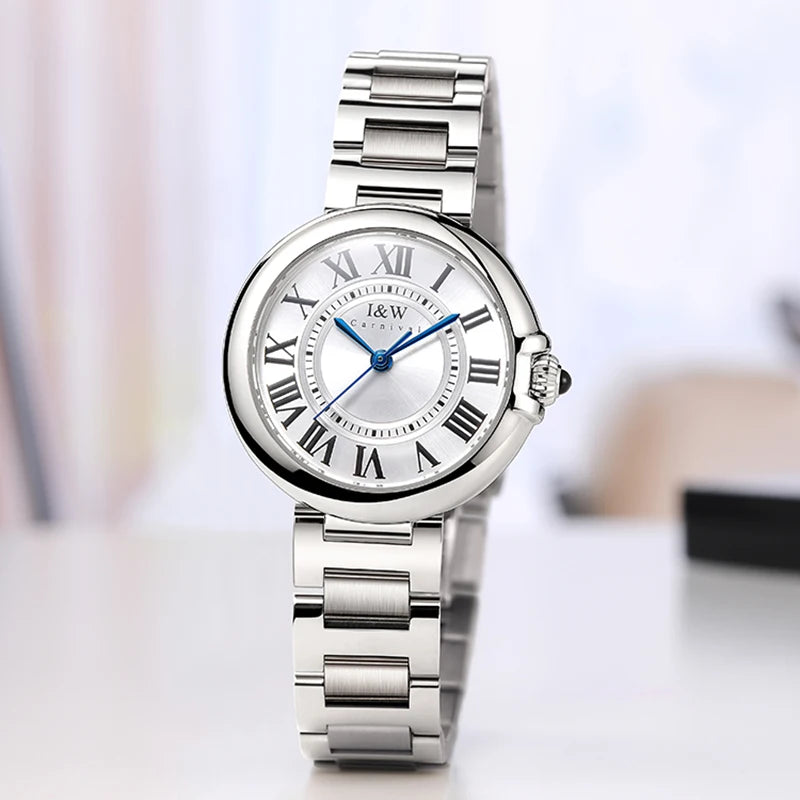 Relogio Feminino Switzerland I&W 2022 New Women Quartz Watches Sapphire Glass Waterproof 316L Stainless Steel Watch for Women