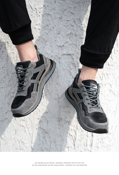 Waterproof Work Safety Shoes Steel Toe Cap Reflective Strip Indestructible Anti-smash Men Sneakers Construction Male Footwear