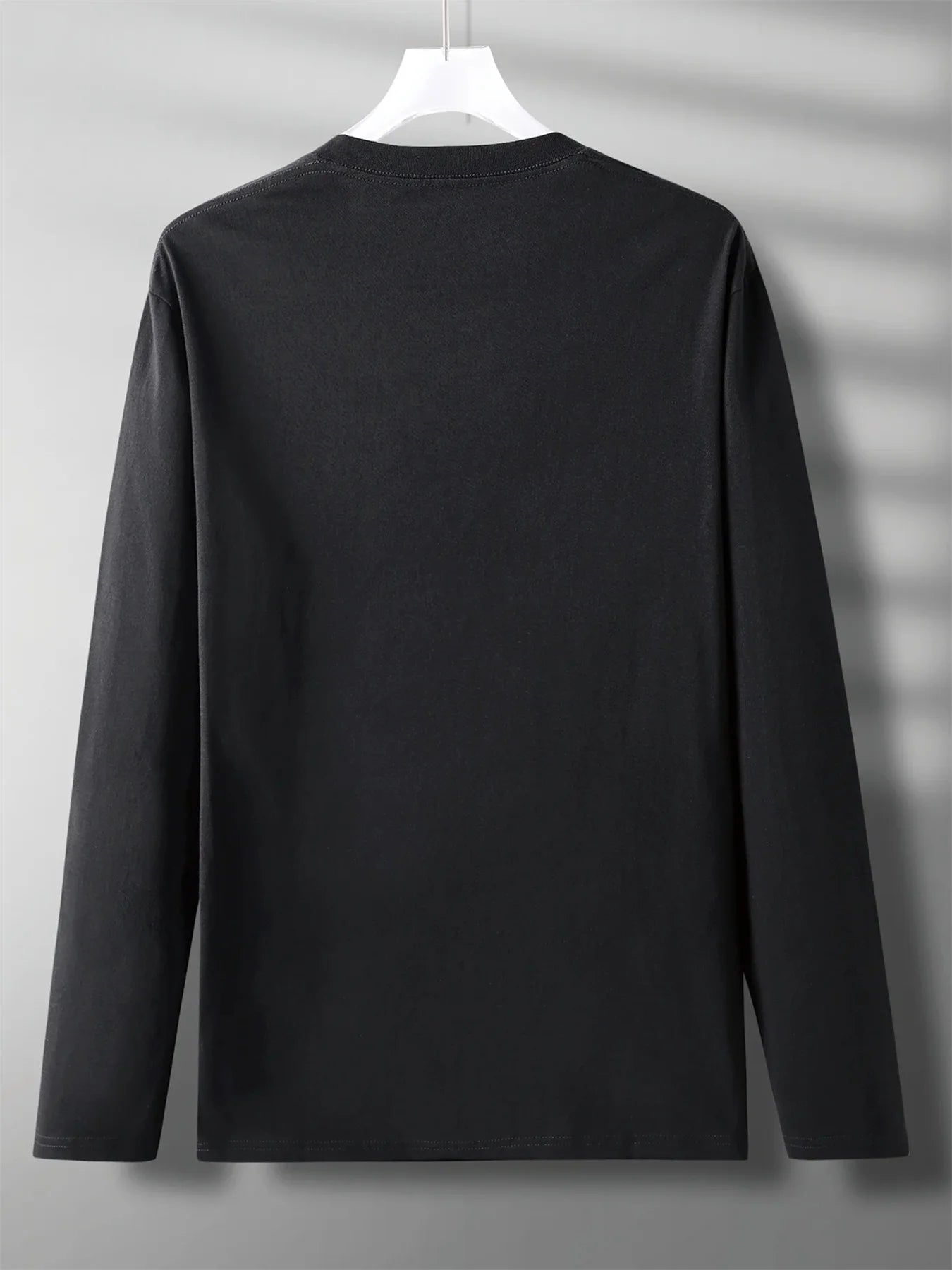 Men's 100% pure cotton loose fit plus size casual sports New York NY letter printed round neck long sleeved T-shirt top