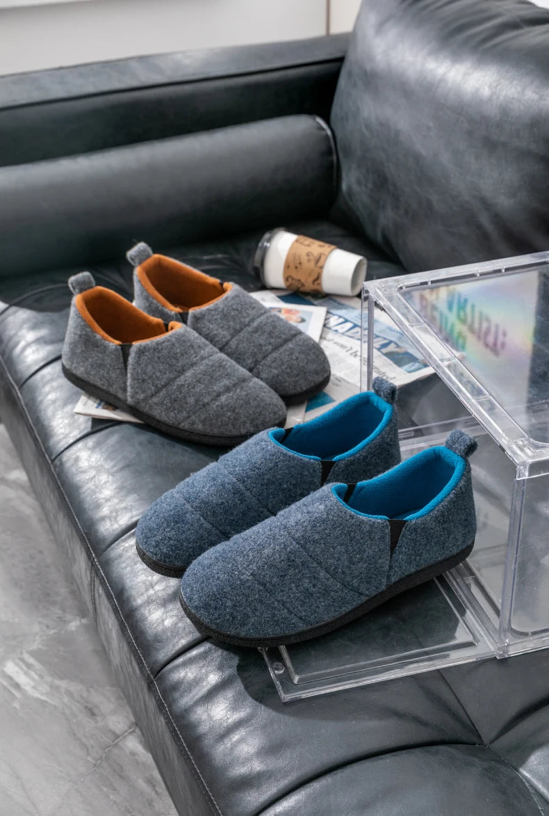 Eyriphy Men's Comfy Non-Slips Bedroom Slippers Casual Warm Home Shoes Breathable Faux Fur Soft Sole Slides Slip-On House Shoes