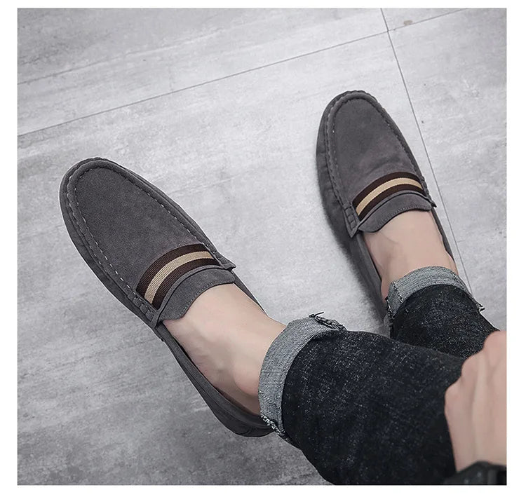 Spring Men's Casual Shoes Suede Loafers For Men Moccasins High Quality Flats Male Walking Shoes comfortable Men's Driving Shoes