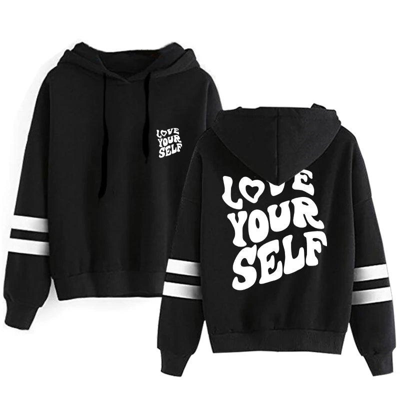 2025 Hooded Sweatshirts Print Versatile Pullovers Daily Jogging Casual Sports Hoodies Womens Clothing Street Stripe Woman Tops