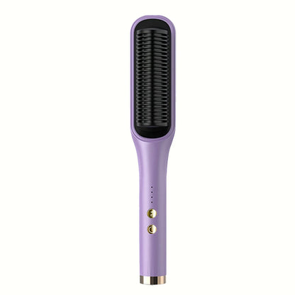 Hair straightener brush, fast ceramic heating, hot air comb, portable heating hair straightener, home and travel salon