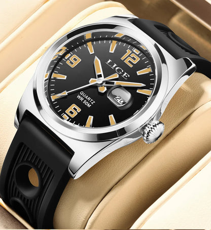 LIGE Man Watch Fashion Military Sport Quartz Calendar Watches for Men Waterproof Luminous Business Male Clock Relogio Masculino