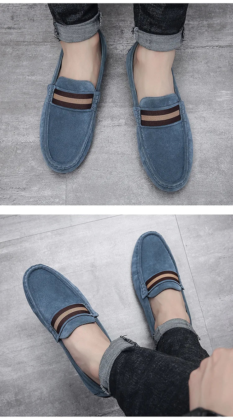 Spring Men's Casual Shoes Suede Loafers For Men Moccasins High Quality Flats Male Walking Shoes comfortable Men's Driving Shoes