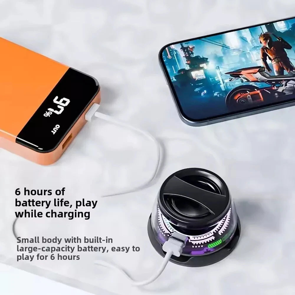 Bluetooth 5.3 Speaker Outdoor Magnetic RGB Lighting Bluetooth Speaker with RGB Color Light Multifunctional Magnetic Phone Holder