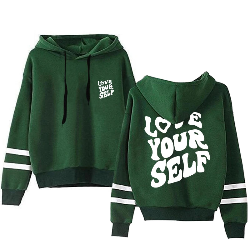 2025 Hooded Sweatshirts Print Versatile Pullovers Daily Jogging Casual Sports Hoodies Womens Clothing Street Stripe Woman Tops