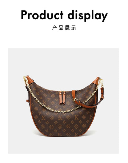 Mkf Genuine Crescent Bag 2025 New Presbyopic Large Capacity High-End Original Accessible Luxury Fashion Single Shoulder Crossbody Armpit Bag