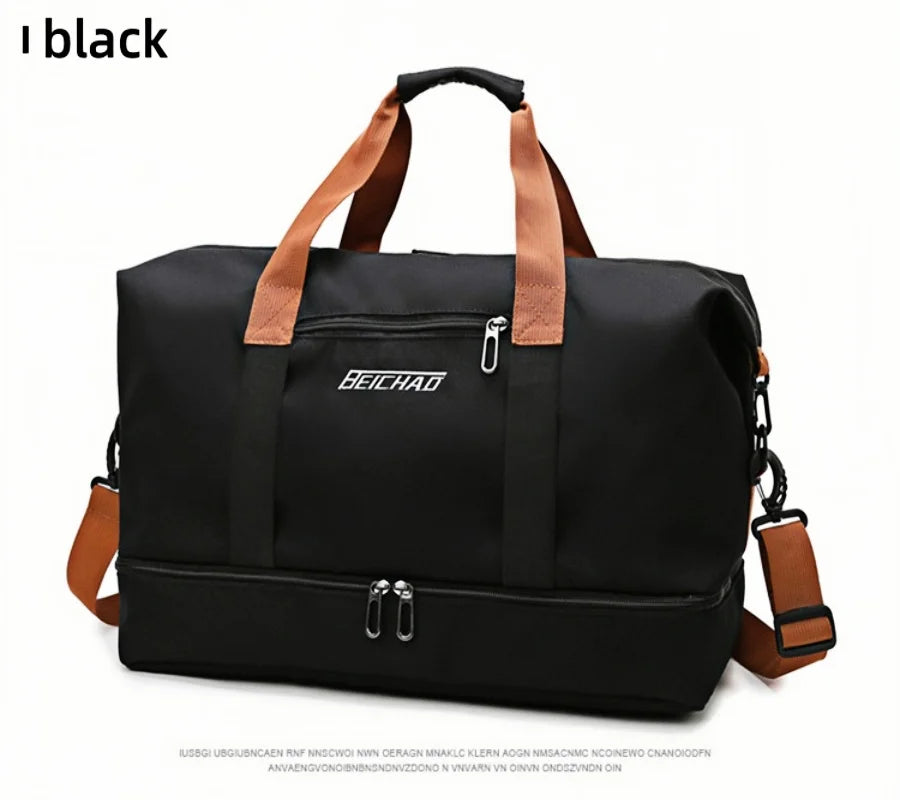 Fitness bag Large capacity Short distance luggage portable fitness bag Travel bag Shoulder handbag Men's sports waterproof bag