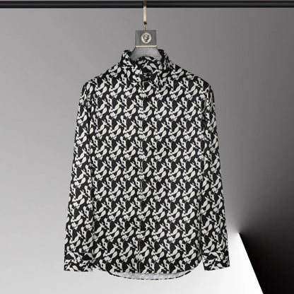 Hot men's shirt 3D printed pattern men's shirt long-sleeved lapel single-breasted fashion casual design slim body large size 6xl