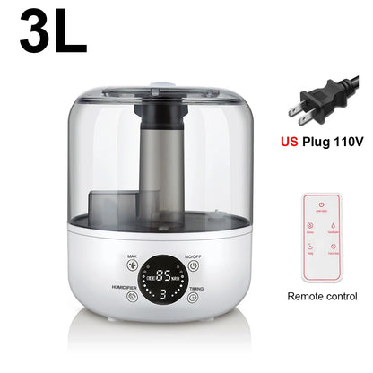 Air Humidifier 4L Large Capacity Ultrasonic Humidifier Home Essential Oils Diffuser for Bedroom Air Humidifier with Aromatherapy