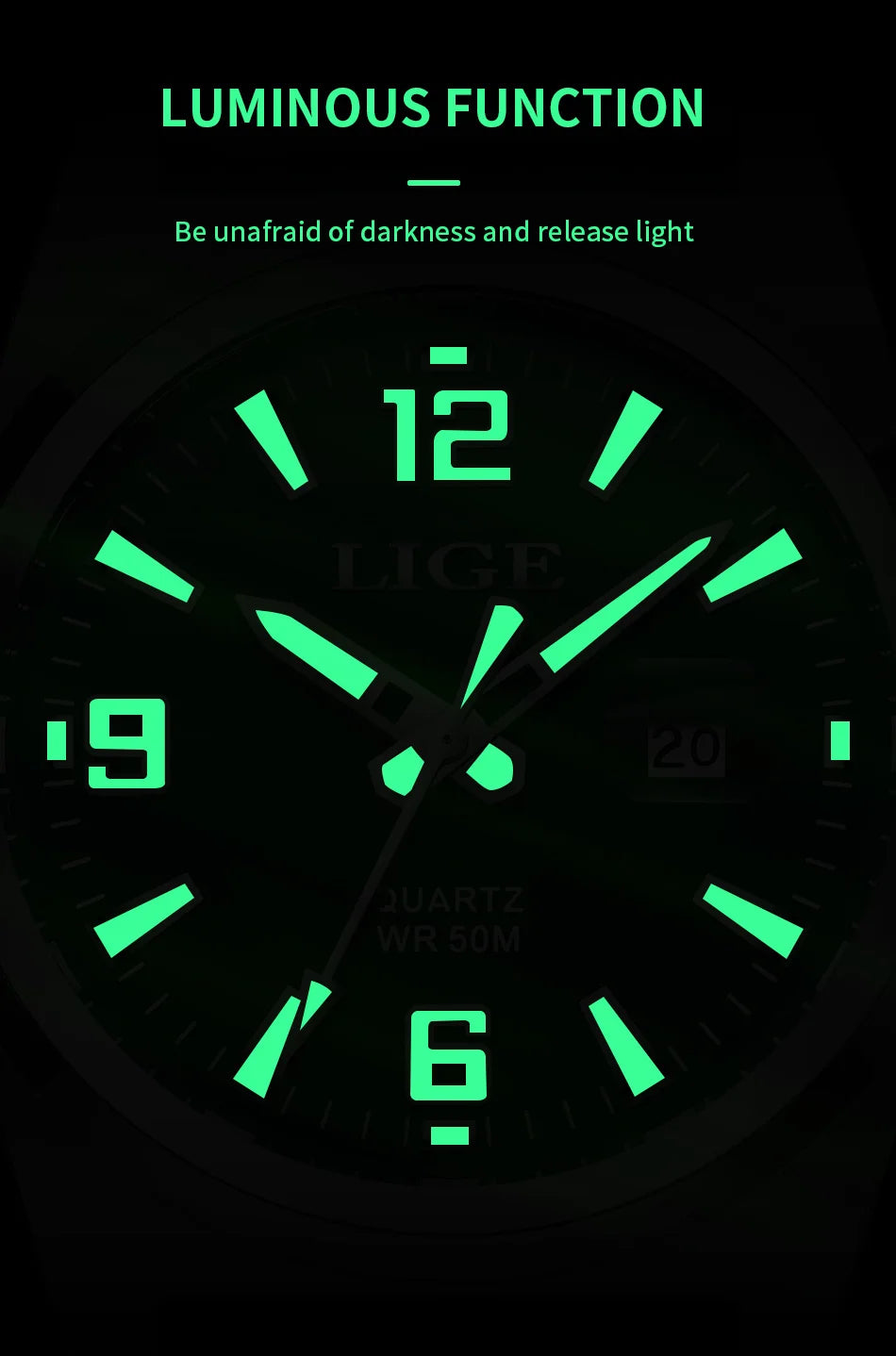 LIGE Man Watch Fashion Military Sport Quartz Calendar Watches for Men Waterproof Luminous Business Male Clock Relogio Masculino