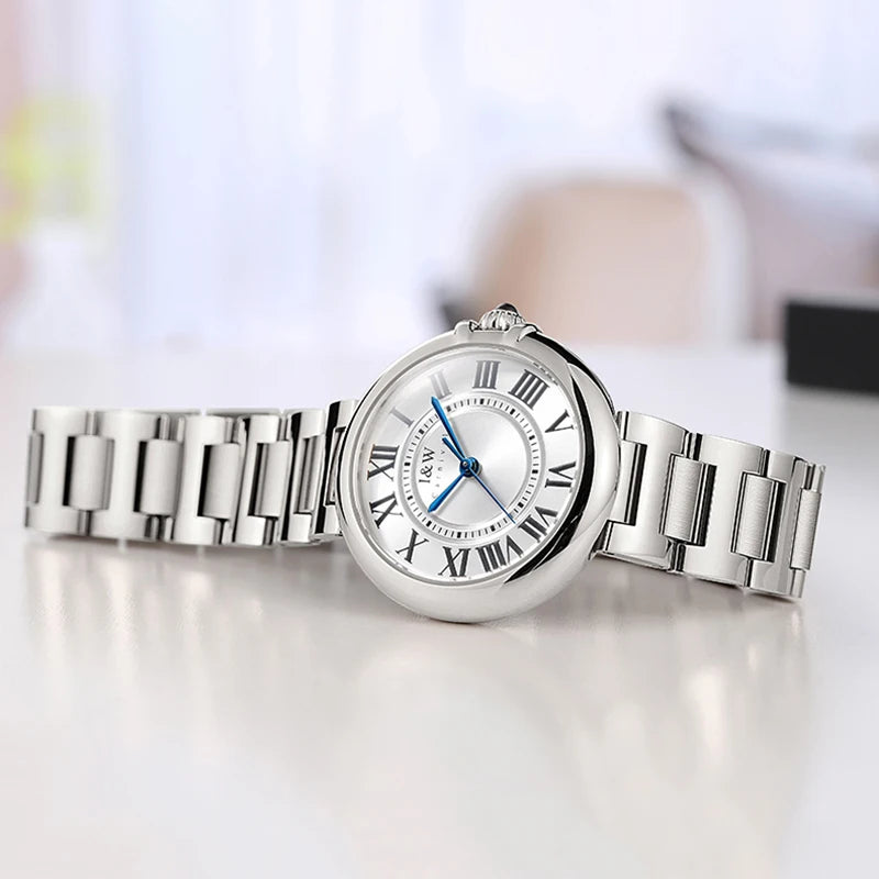Relogio Feminino Switzerland I&W 2022 New Women Quartz Watches Sapphire Glass Waterproof 316L Stainless Steel Watch for Women