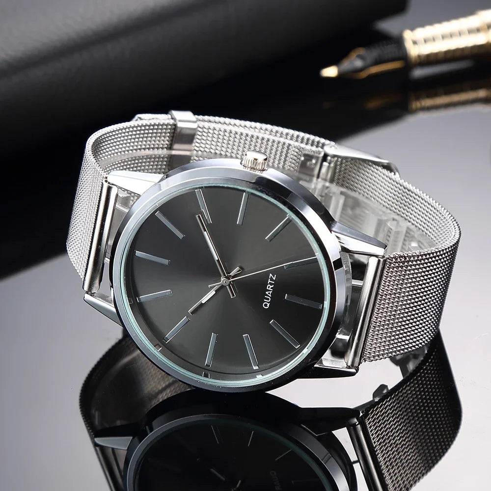 Fashion Women Watches Luxury Metal Analog Quartz Wristwatch Sliver Mesh Belt Simple Elegant Ladies Watch Relogio Feminino