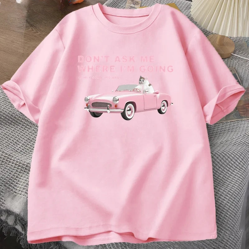 Im Going Insane Funny Cat Meme Printed T Shirts for Women Stupid Ugly T-shirt Unhinged Mental Health Tshirt Cat Lover Tees