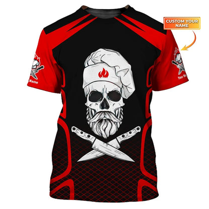 Funny Chef Work Uniform Men's T-shirts Personalization Name Custom Print Tees Casual O-neck Loose Short Sleeve Fashion Cook Tops