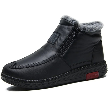 2024 Women's Boots Plush Female Shoes Anti-slip Womens Snow Boot Winter Cotton Leather Shoes Casual Ankle Boots Botas Mujer