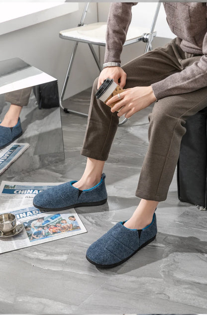 Eyriphy Men's Comfy Non-Slips Bedroom Slippers Casual Warm Home Shoes Breathable Faux Fur Soft Sole Slides Slip-On House Shoes