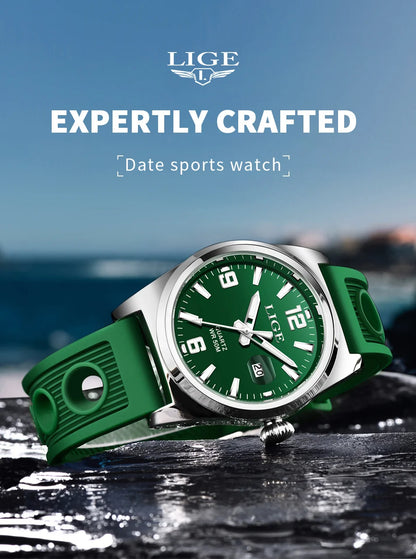 LIGE Man Watch Fashion Military Sport Quartz Calendar Watches for Men Waterproof Luminous Business Male Clock Relogio Masculino
