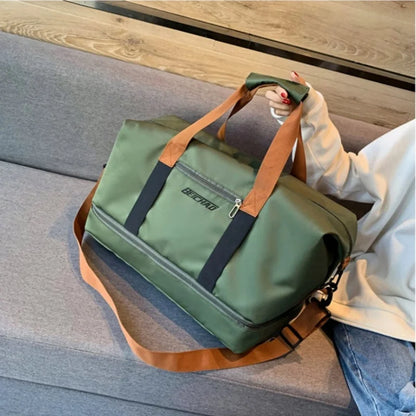 Fitness bag Large capacity Short distance luggage portable fitness bag Travel bag Shoulder handbag Men's sports waterproof bag