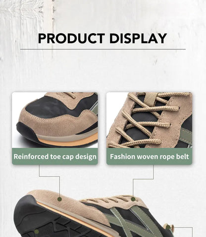 Waterproof Work Safety Shoes Steel Toe Cap Reflective Strip Indestructible Anti-smash Men Sneakers Construction Male Footwear