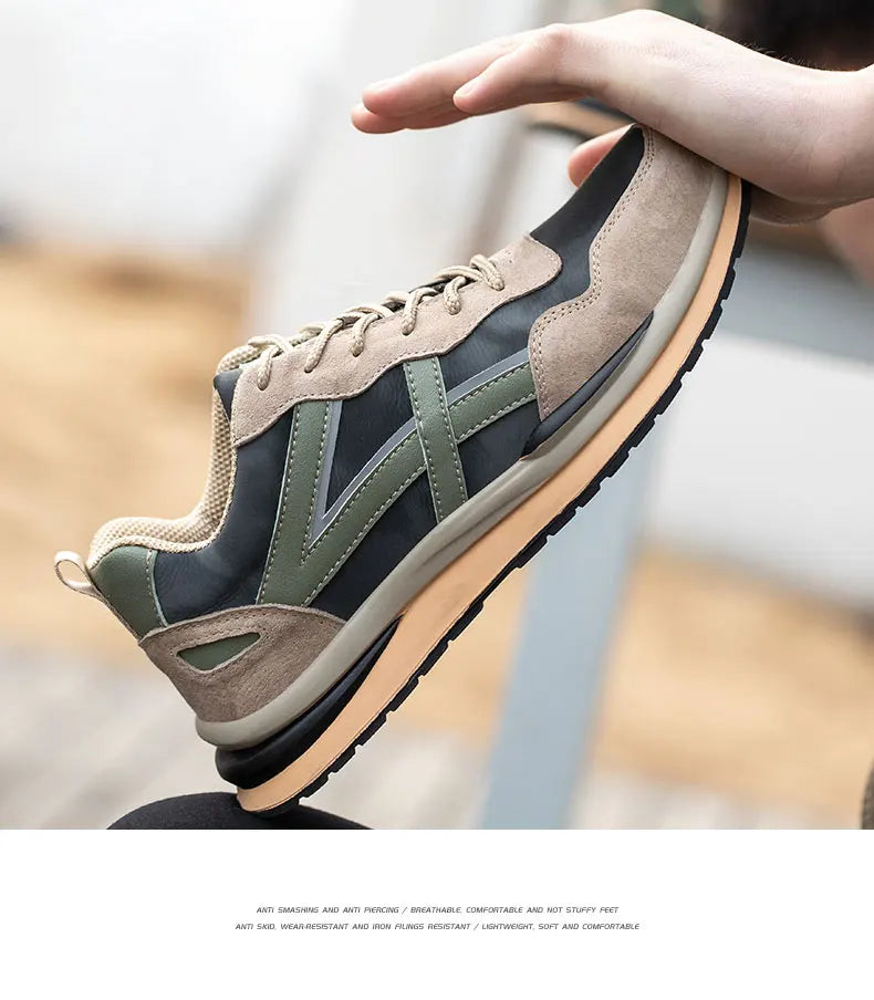 Waterproof Work Safety Shoes Steel Toe Cap Reflective Strip Indestructible Anti-smash Men Sneakers Construction Male Footwear