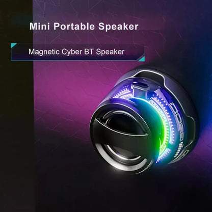 Bluetooth 5.3 Speaker Outdoor Magnetic RGB Lighting Bluetooth Speaker with RGB Color Light Multifunctional Magnetic Phone Holder