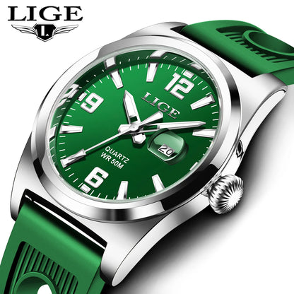 LIGE Man Watch Fashion Military Sport Quartz Calendar Watches for Men Waterproof Luminous Business Male Clock Relogio Masculino